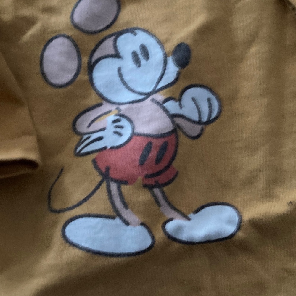 Disney Mickey Mouse Brown and White Short Sleeve Tee - Picture 2 of 4